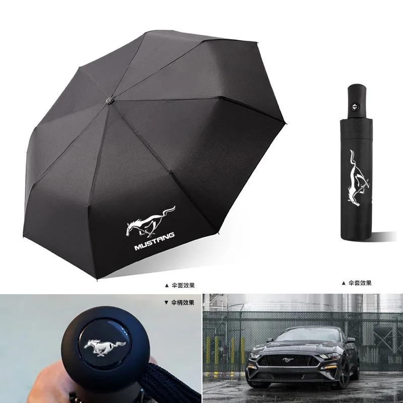 

Car Sticker 2025 Hot Car Logo Automatic Folding Windproof Sunshade Umbrella For Ford Mustang GT 2020 2019 2018 2017 2016 SHELBY