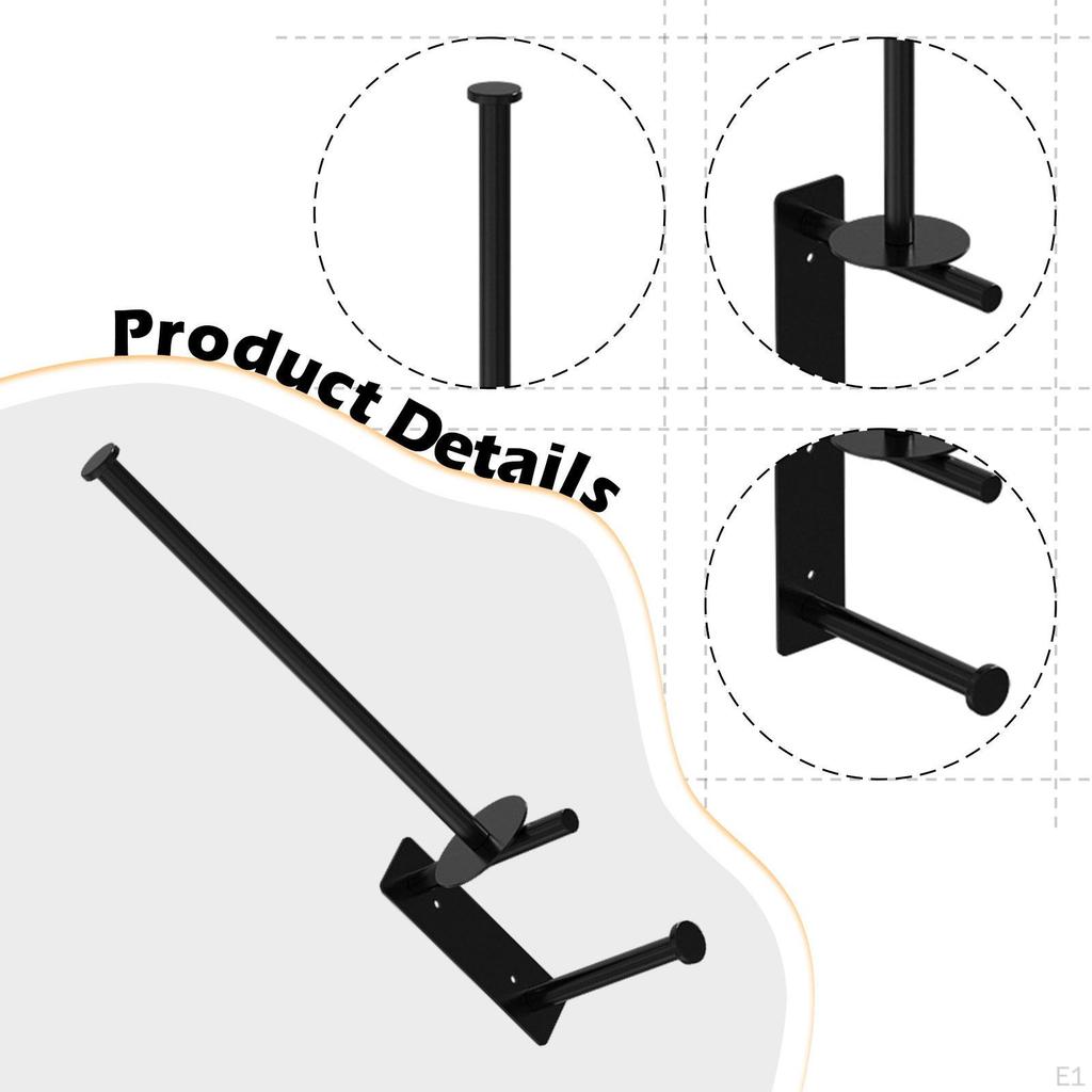 Vertical Toilet Paper Holder Roll Space Saving Multifunctional Carbon Steel Dispenser