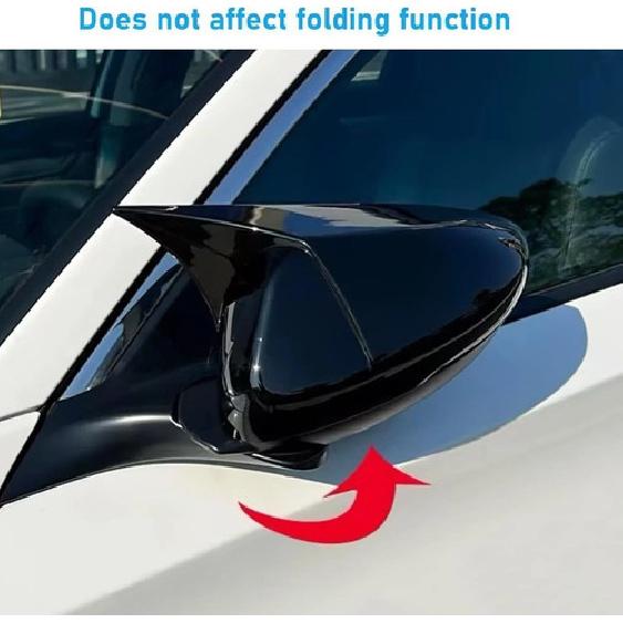 Pair For Honda Accord 2018- Glossy black ox horn Rear view mirror cover trim