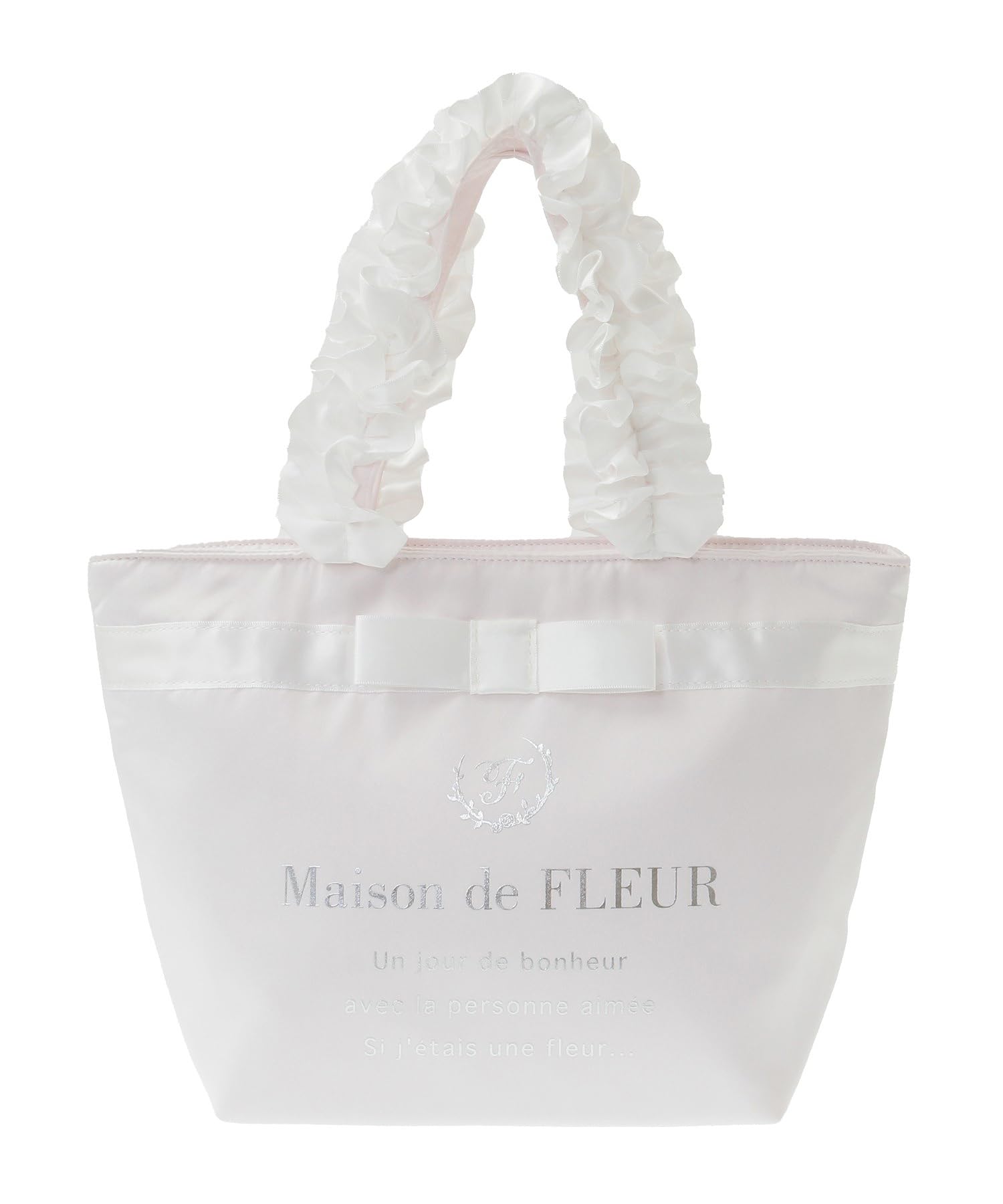Maison de Fleur Brand Logo Frill Handle Tote Bag, Light Pink, Size F, 08000849400
