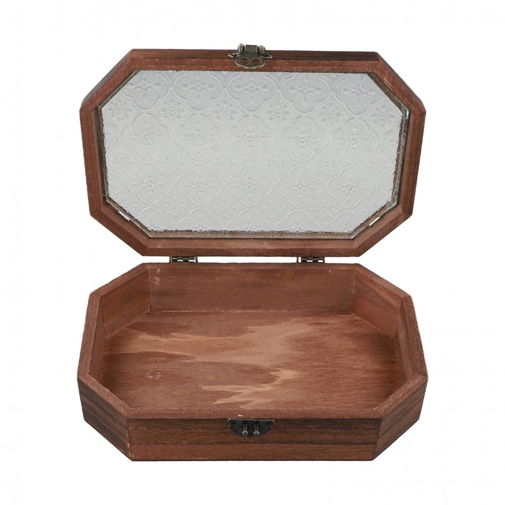 Solid Wood Decorative Organizer Box for Small Accessories and More