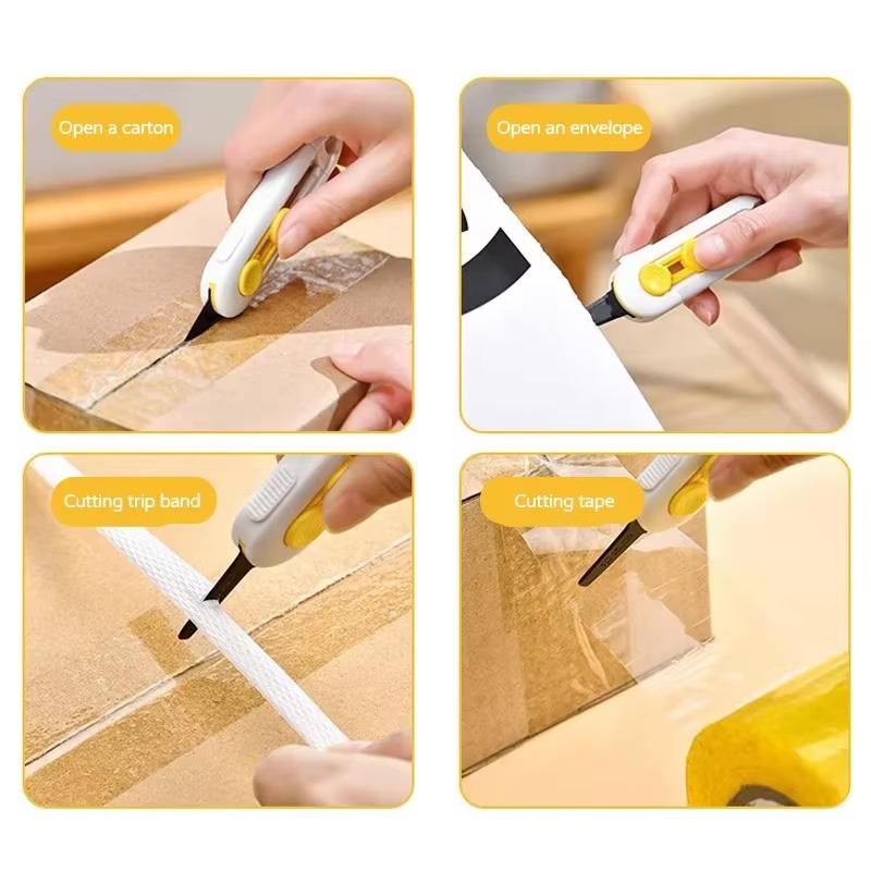 Kartonschneider, Mini-Magnetkartonschneider, Sicherheitsschloss zum Öffnen von Paketen, Kartons, Kartonöffner, Rasiermesser, perfekt für den Heimgebrauch