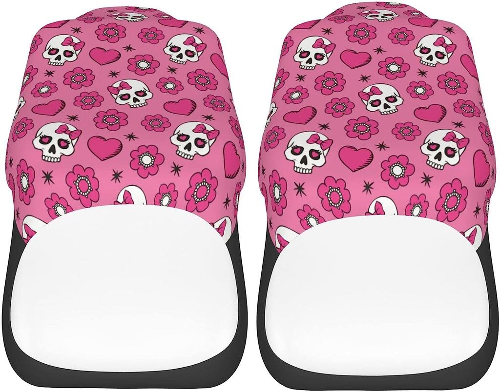 Teschio di Zucchero Rosa Coprisedili Auto Set da 2 Pezzi Protezione Sedile Anteriore Veicolo Accessori Interni Protettori Tappetini Auto Universali