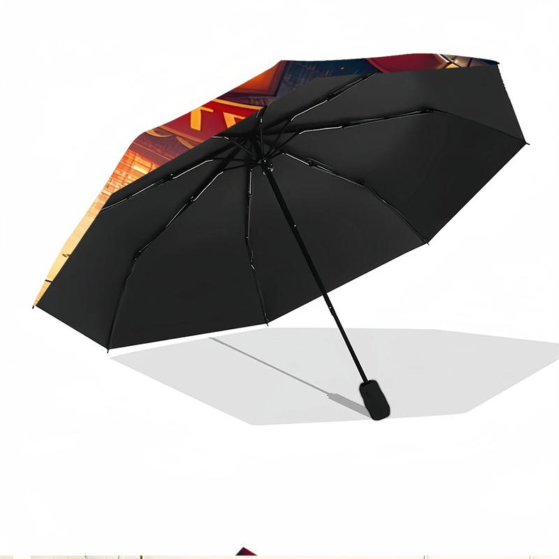 Manchester United F.C Print Automatic Open Close Umbrella, Portable Foldable Umbrella, for Outdoor Commute Camping Trip, Ideal Birthday Gift