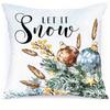 Home Decor Winter Wishes & Snowy Christmas Pillows Pattern Cushion Cover Suitable for Sofa Bedroom Car Pillow Cover