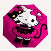 Hello Kitty,Black Version Automatic Folding Umbrella-Simple 8-Rib Design, Bright Cartoon Pattern, Durable Iron Frame, Suitable For Travel, O