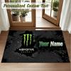 Kristall Samt Quadratischer Teppich Benutzerdefinierter NameMonster Energy Muster Rutschfest Zuhause Boden Dekor Teppich