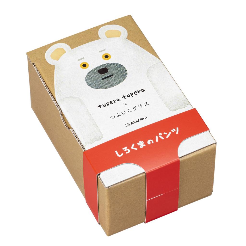 ADERIA Tsuyoko Glass Polar Bear Pants Pair Cosmetic Box Made in Tupera Tupera Reinforced Birthday Easy to Birthday S6351 Set, Japan, Children's