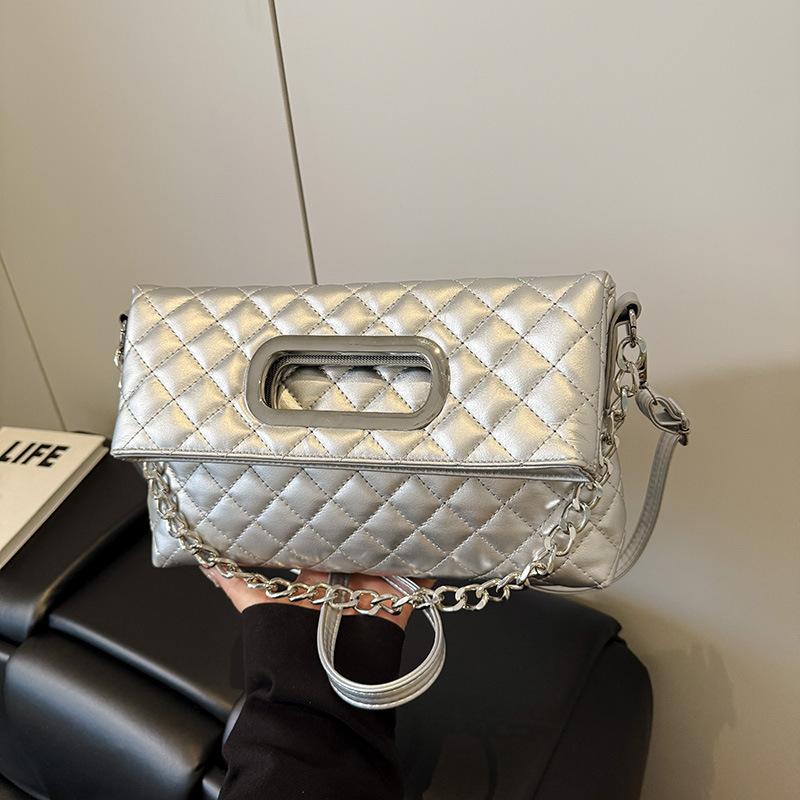 Große Kapazität Tasche Damen Neu Trendig High-End Mode Diamant-Ketten-Tasche Pendler Schulter Umhängetasche