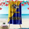 Custom NameBaltimore Ravens Logo. Beach Towel Soft Microfiber Summer Towel Quick Dry Absorbent Towel for Beach Swimming Pool Travel