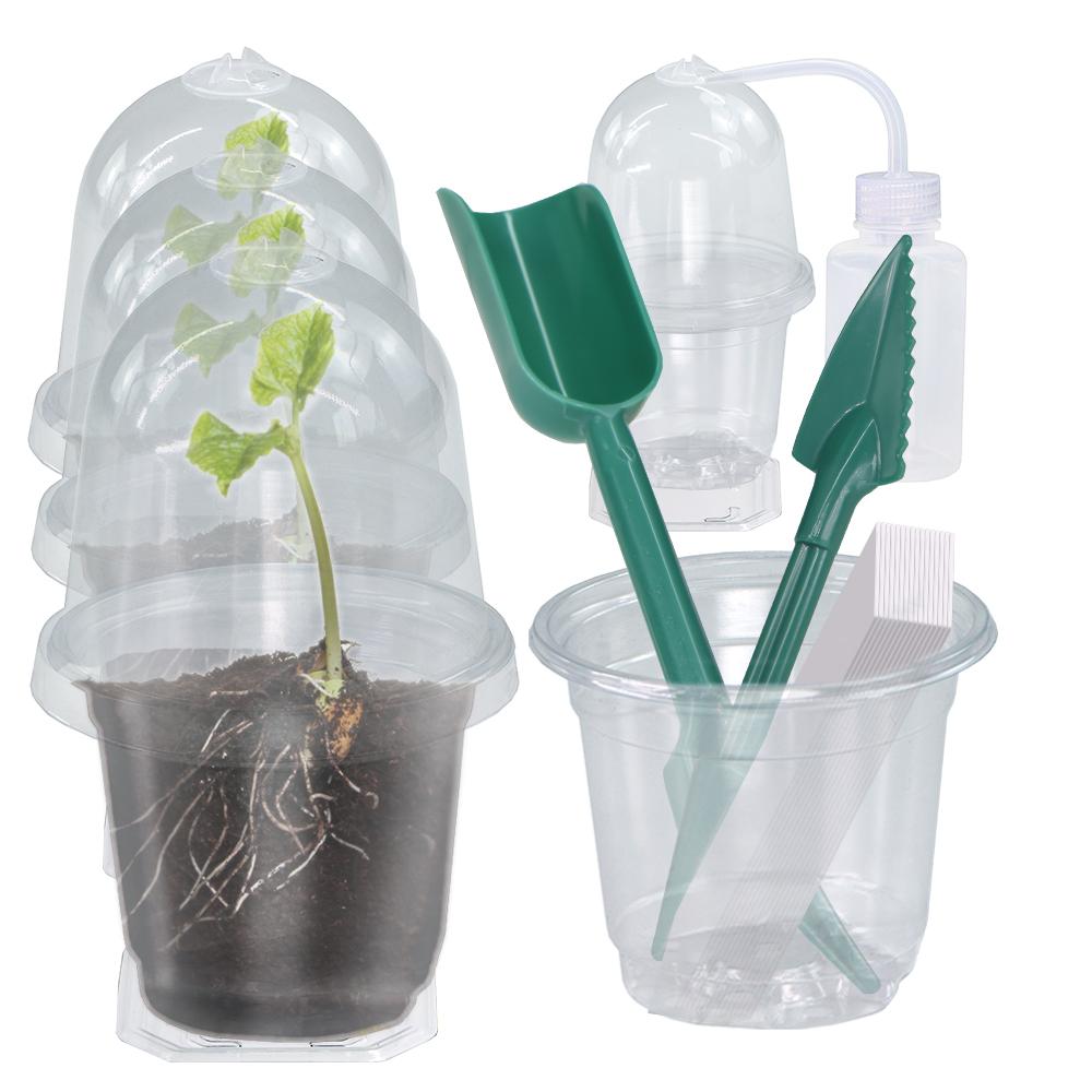

160x90MM горшок для рассады растений прозрачный пластиковый ПЭТ стаканчики для семян с крышкой купольный лоток для увлажнения пересаживаемый контейнер для рассады