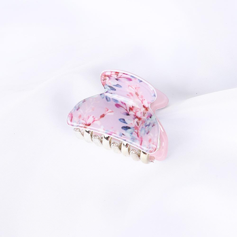 Acrylic Floral Sweet Small Hair Claw Clips Women Girls Plastic Print Crab Barrettes Clips Hair Clamps Hairpins Hair Accessories