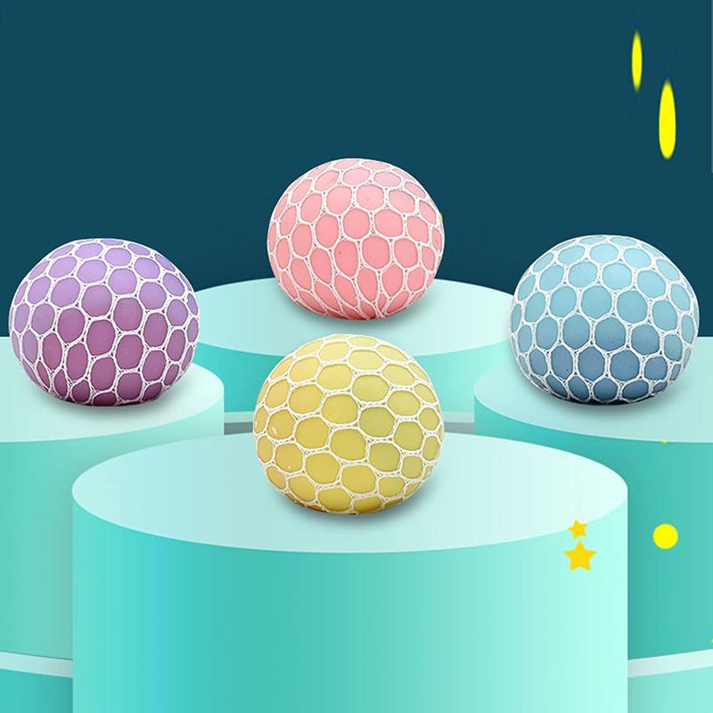 Creative Vivid Mesh Grape Stress Balls Squishy Toys Stress Relief Tactile Squeeze Fidget Toy For Office Classroom Prizes