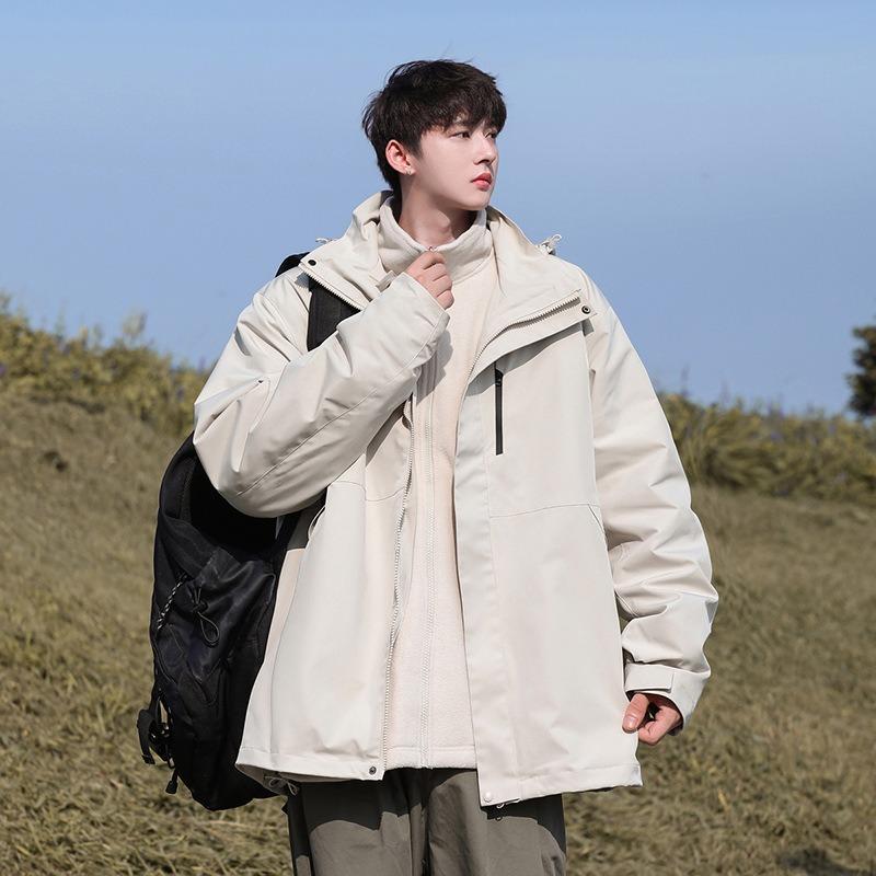 Jacket Men's 3-in-1 2024 New Spring and Autumn Outdoor Mountaineering Suit Windproof Jacket