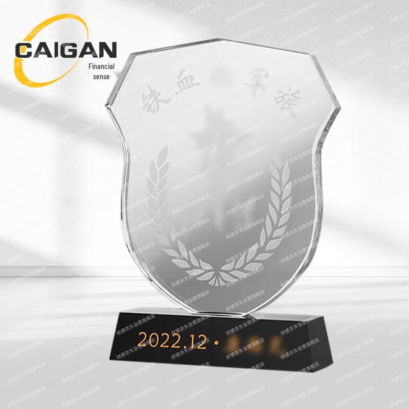 Crystal Military Retirement Commemorative Plaque