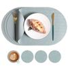 Nordische ins ovale lederen placemat Westerse maaltijd huishoudelijke eettafelmat Rijstkorrelpatroon milieubescherming anti-verbranding warmte-isolatie mat