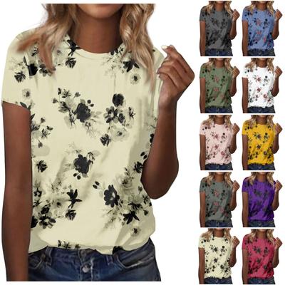 Camiseta casual de manga corta para mujer Top estampado