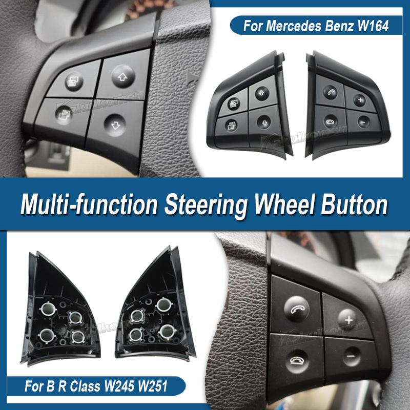 A164 820 7910 9116 16482079109116 Car Steering Wheel Button 4 Keys for Mercedes-Benz ML GL B R-Class W164 W245 W251 Auto Parts