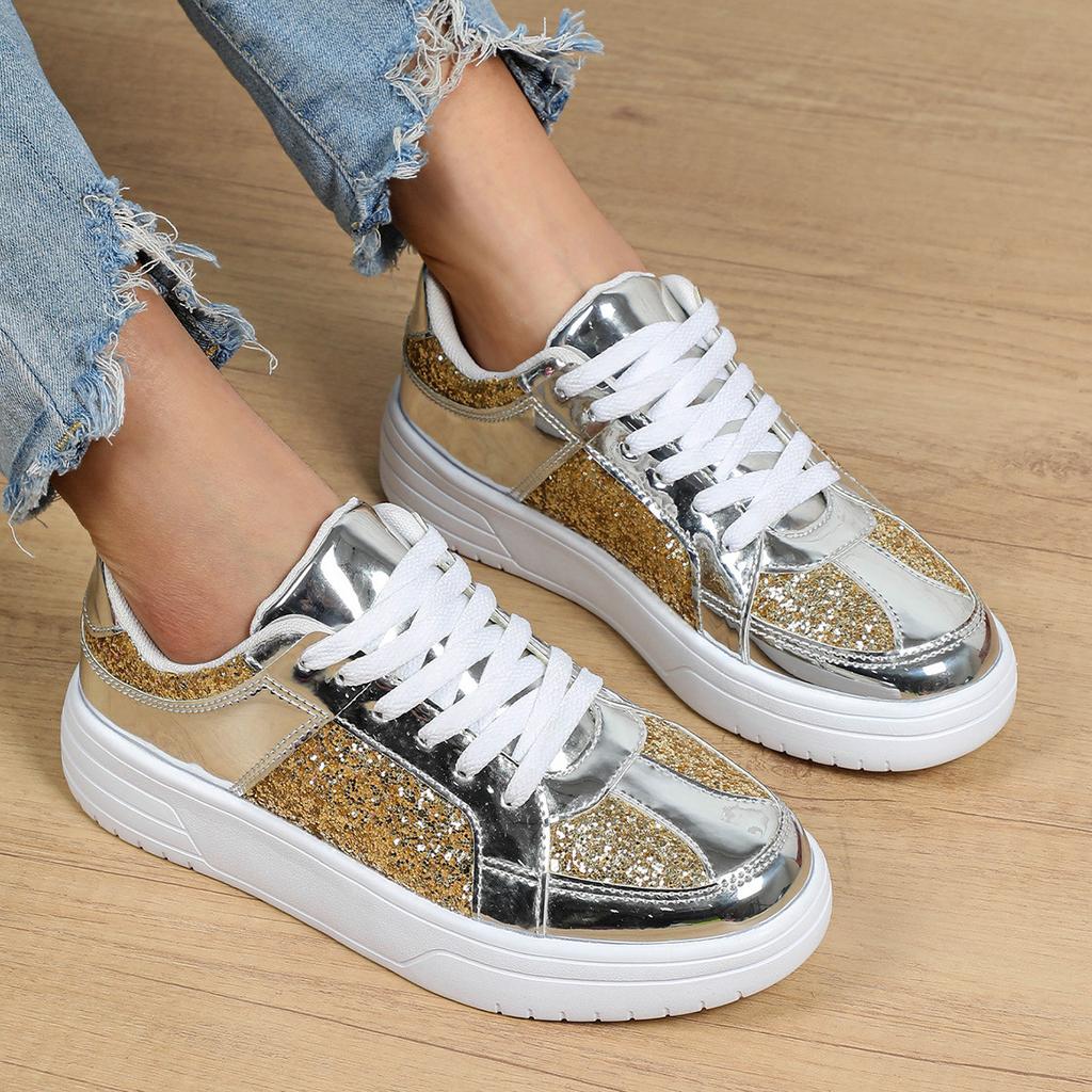 Casual Board Shoes Women Fashion Sequin Flats Breathable Walking Shoes Low-cut Daily Versatile Casual Shoes