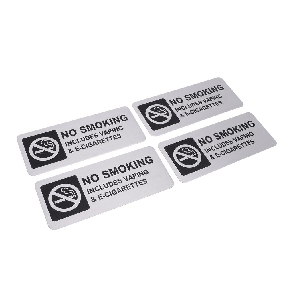 4 Stück Rauchverbotsschilder 7x3 Zoll Wetterfest Selbstklebend Kein Vaping Aluminiumschilder für Zuhause Geschäft Innen Außen