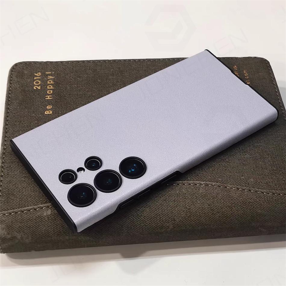 For Samsung Galaxy S2 S24 S23 Ultra 24ultra Leather Curved Case Business Ultra Thin All Inclusive Shockproof Pc Cover