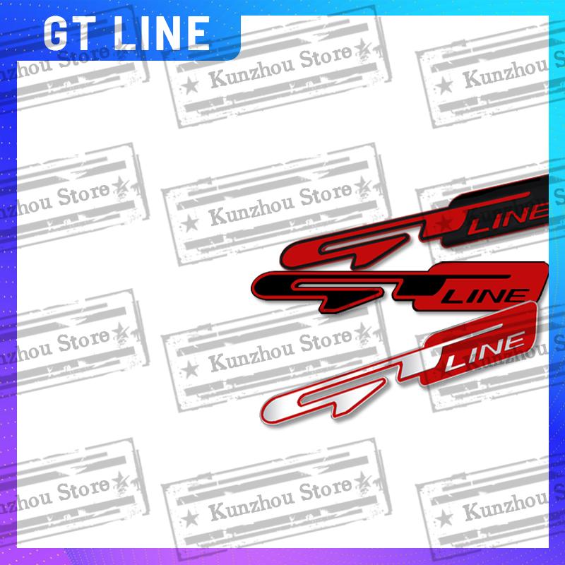 1x For GT Line Kia Sorento Ceed Picanto Sportage Stinger Niro Rio Car Steering Wheel Badge Zinc Alloy Car Interior Emblem Decal