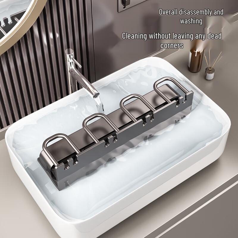 Baihan Wall-Mounted Aluminum Toothbrush Holder with Cups
