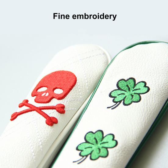 Golf Indicator Rod Holder 3D Embroidery Four-leaf Clover PatternTraining Aid Golf Alignment Stick Cover Golf Supplies