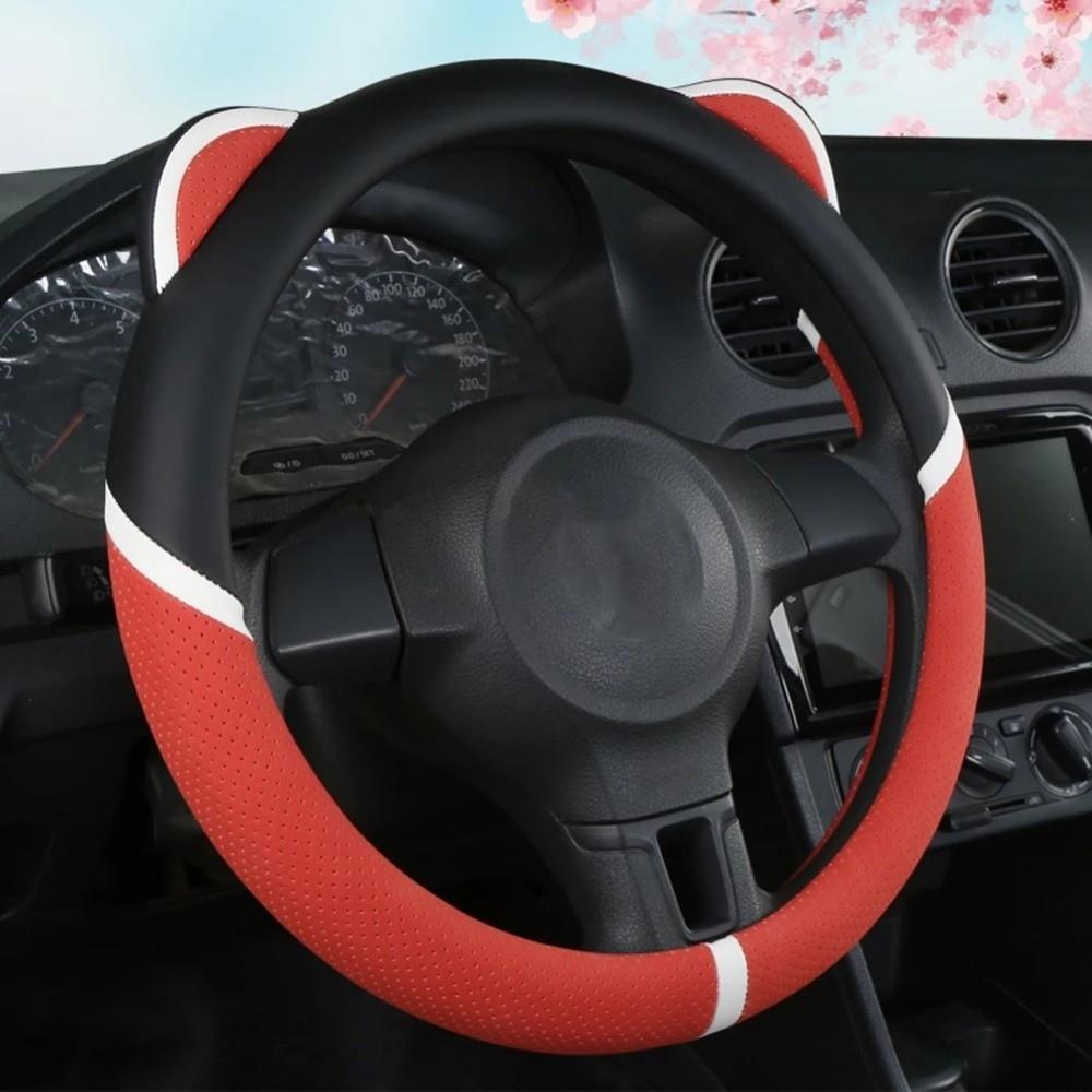 Breathable Car  Steering Cover Anti Slip Steering Wheel Sleeve Cute Handle Cover  Women Use
