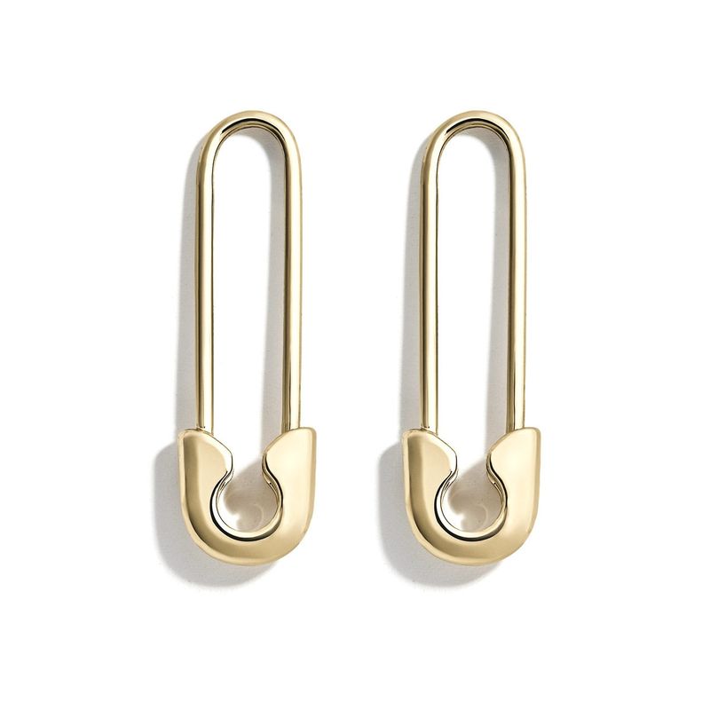 

Kanzao European and American Earrings Personalized Pin Metal Multi-Color Stud Earrings for Women Fashion Trendy Jewelry Special-Interest Design Ins Gold (Thick)