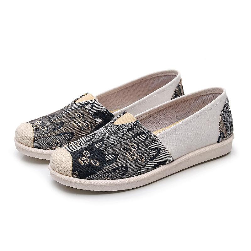 Spring New Cloth Shoes Women's Shoes Non-slip Soft Sole Trend Versatile Canvas Shoes One-pedal Fisherman Shoes