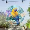 Vibrant Parrot Wind Spinner Colorful Metal Garden Decor for Outside 10 Inch 360 Rotating Hook Artistic Design for All Seasons Ideal for Balcony