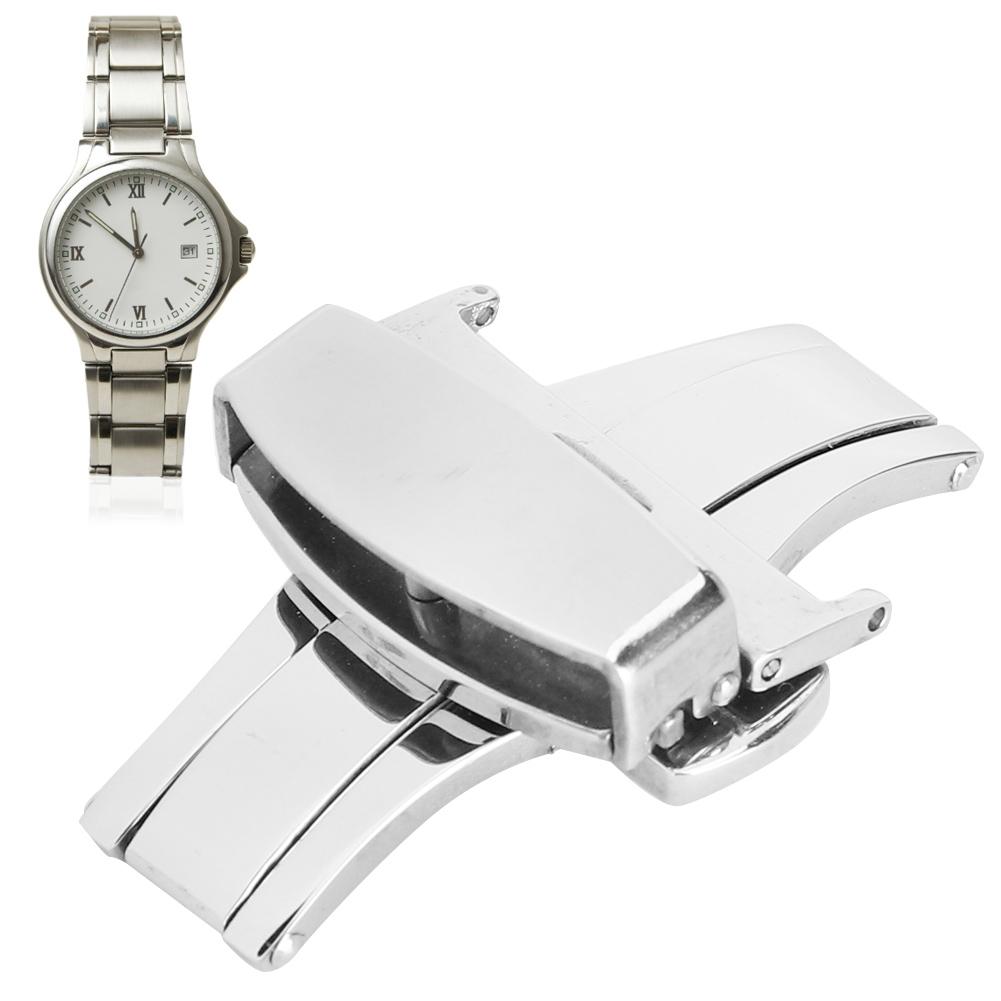 Stainless Steel Watch Clasp Buckle Watchband Clasp Replacement Accessory Silver20MM