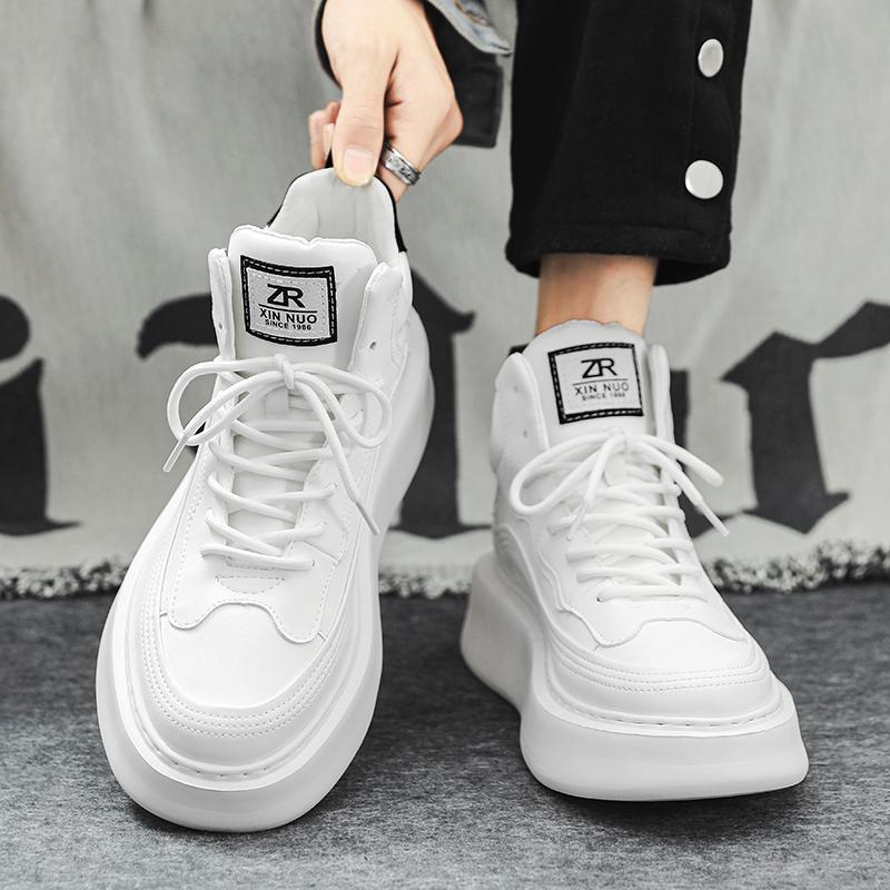 High-top shoes men's 2025 new autumn and winter air force versatile No. 1 thick-soled heightening board shoes casual little white sports shoes