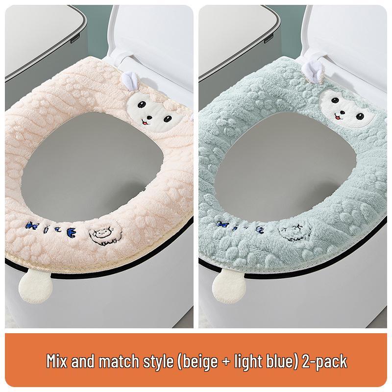 Winter Thickened Toilet Seat Cushion, Waterproof & Zippered, Universal Fit for All Seasons