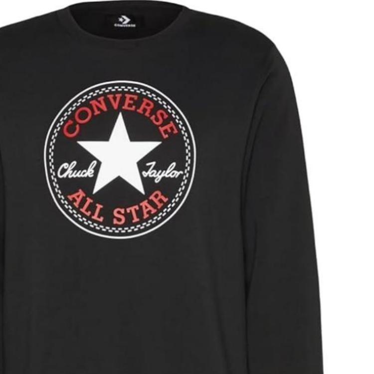 Converse Chuck Patch Stand Fit Core Crew Sweatshirt Unisex Black 10025472-A01