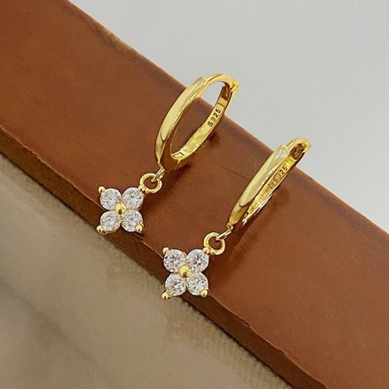 925 Silver CZ Star Moon Asymmetric Hoop Earrings for Women Gold Silver Stars Moon Circle Earrings Party Jewelry Gifts