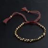 Buddhist Braided Cotton Luck Rope Bracelet Tibetan Copper Bead Bracelet Braided Rope Bracelet Gift for Families Members
