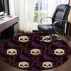 1PC Skulls Ravens Office Round Area Rug, Mat Suitable For Office, Under Office Chairs Bedroom Living Room Home Decor, Room Deco