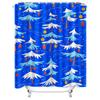 TU Blue Christmas Forest Trees Shower Curtain Winter Holiday Decor Festive Nature Backdrop Waterproof Home Decor