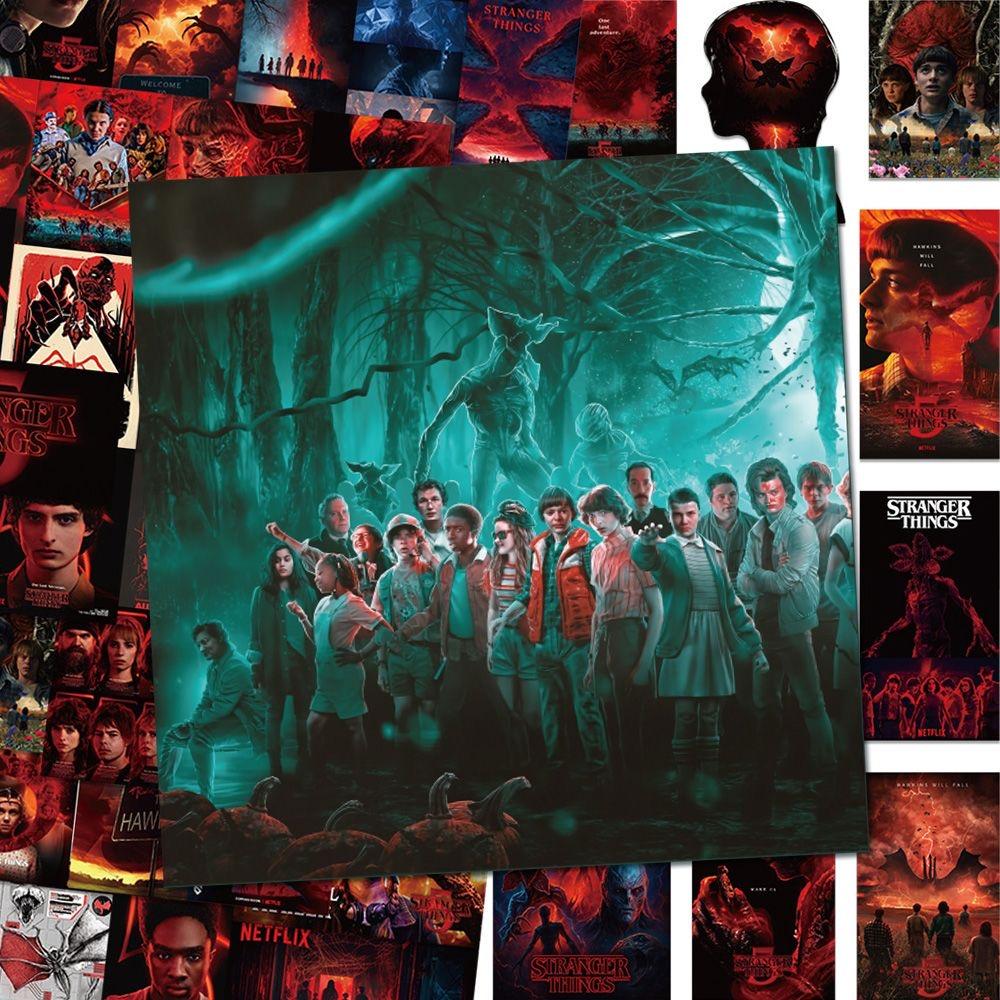 54 PCS Stranger Things Stickers,Stickers Movie Anime Stickers for Laptop Journal Skateboard Guitar Luggage