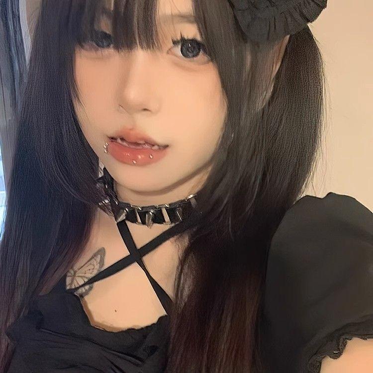 Collar Collarbone Chain Punk Goth Necklace Japanese Shibuya Splicing Rivet Collar Choker