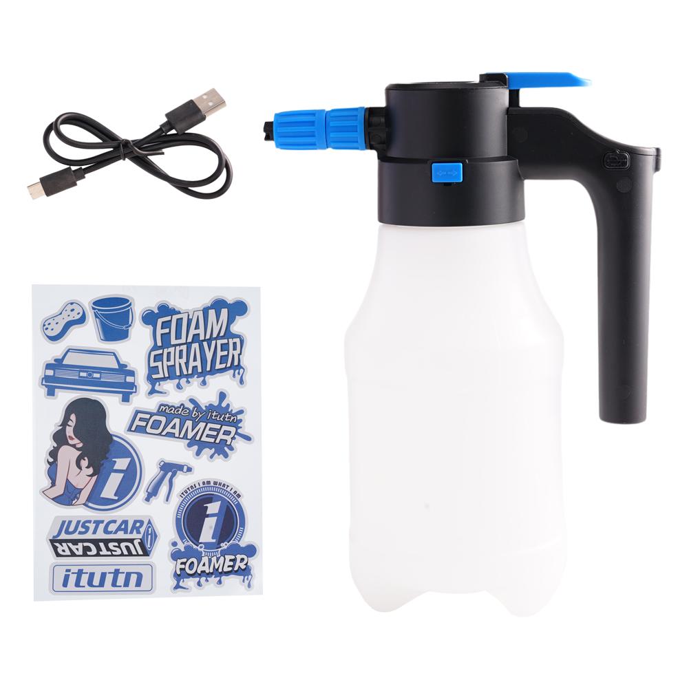1.5l Electric Car Foam Sprayer Handheld Foamer 2600mah Rechargeable Battery Powered Foam Generator For Car Wash E1e7