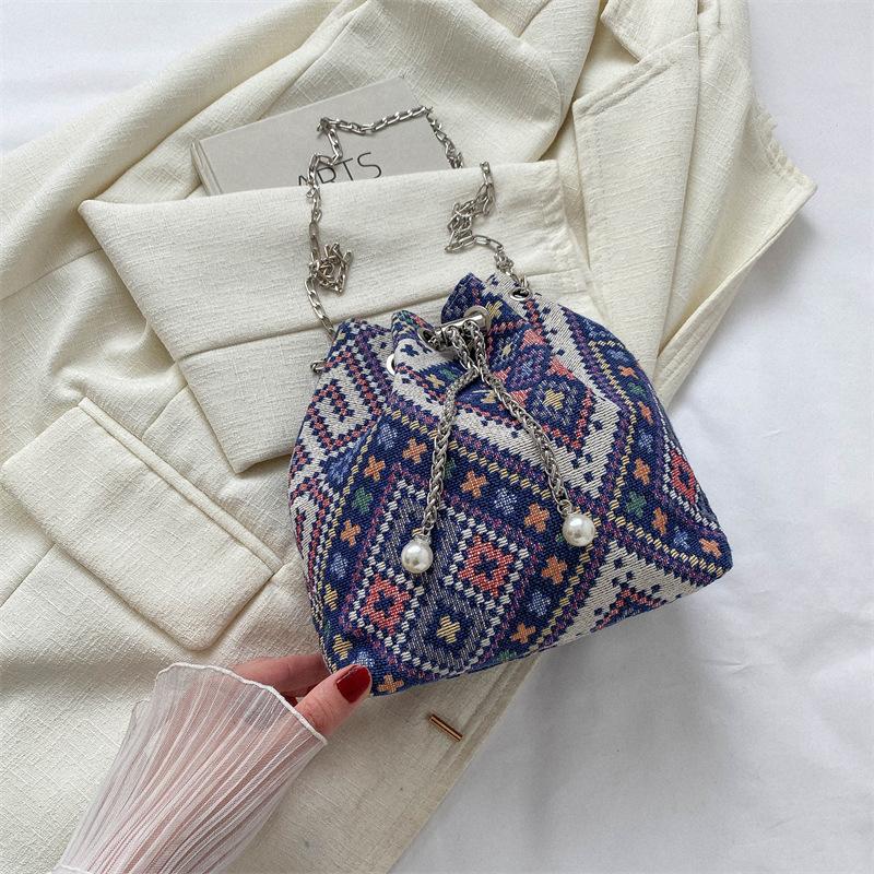 Eimertasche mit Retro-Textur, Damen 2025 Frühling und Sommer, neue lässige kleine Stofftasche, vielseitige Mori-Kette, Umhängetasche