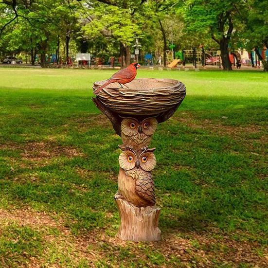Hedgehog Bird Feeder Statue 3D Printing Technology Yard Sculpture Resin Outdoor Statue