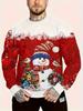 T-Shirts for Man Christmas Santa Claus 3D Print Casual Men's Long Sleeve Tee Pullover Crew Neck Y2k Tops Autumn Men's Clothing