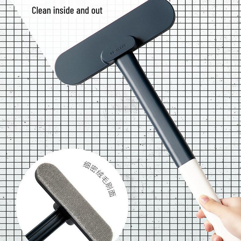 

Multi-Purpose Long Handle Screen & Window Brush, Washable, with Widened Head for Dry and Wet Cleaning белый/синий