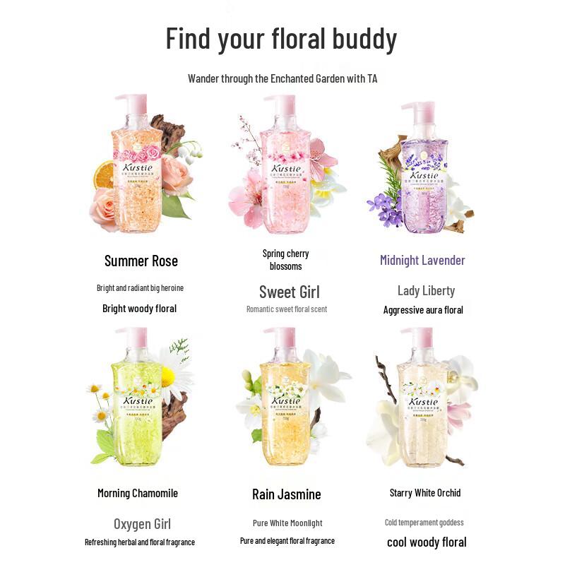 Kustie Cherry Blossom Petal Scented Shower Gel