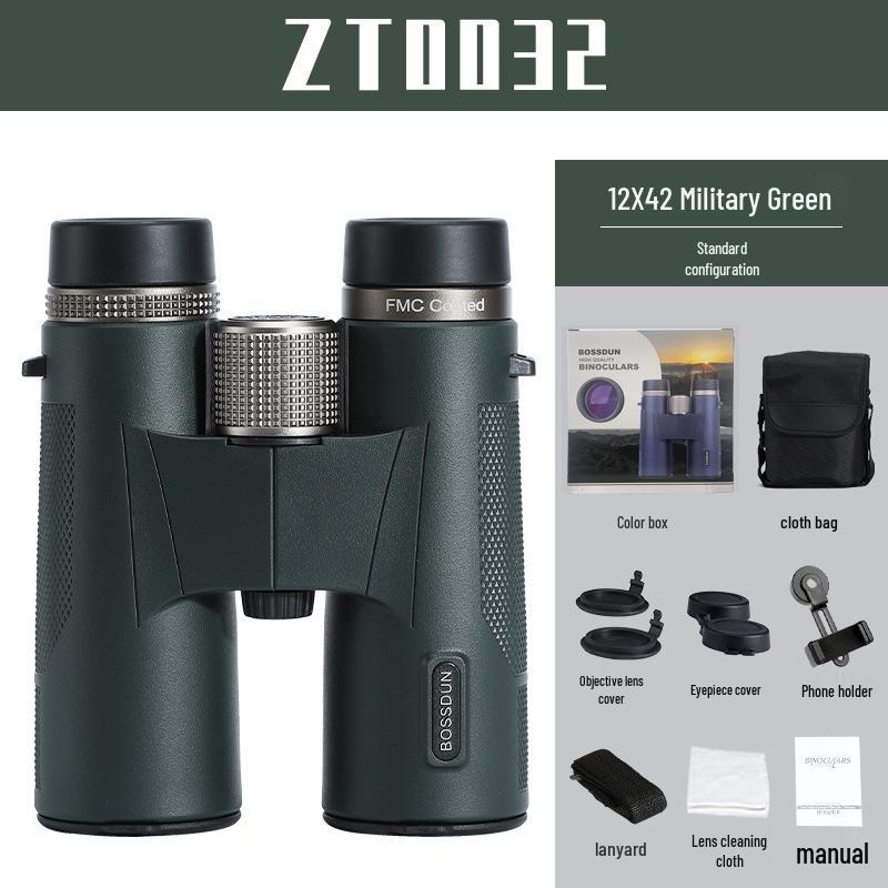 ED12X42 High Magnification HD Binoculars - Low Light Night Vision, Nitrogen-Filled, Waterproof, Portable for Travel