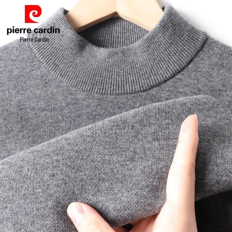 Pierre Cardin Men's Heavyweight 100% Wool Mock Neck Sweater